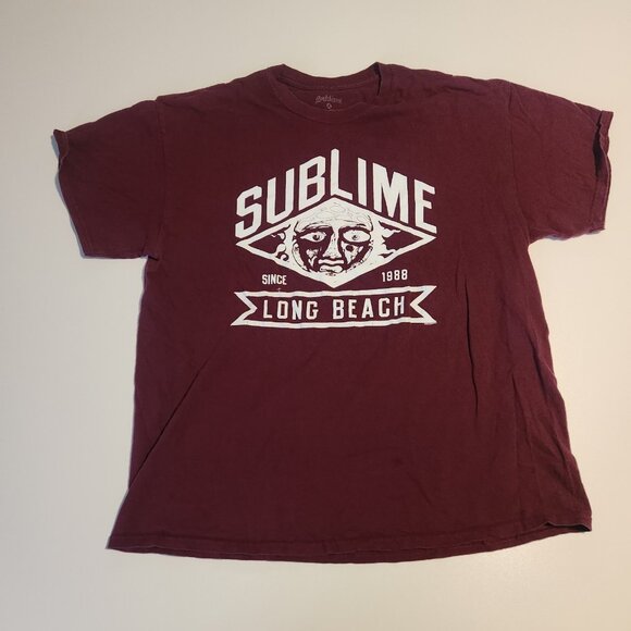 Sublime T-Shirt Since‎ 1988 Long Beach Rock Band Maroon Mens Size XL EUC - Picture 2 of 6